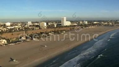加州圣莫尼卡海岸航空景观-洛杉矶-剪辑1