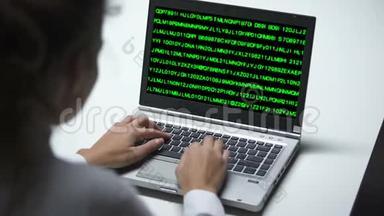 <strong>侵犯</strong>笔记本电脑安全的行为、妇女在办公室工作、网络犯罪