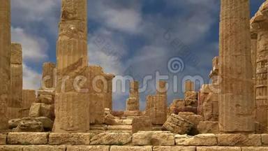 古希腊古希腊古寺朱诺V-VI世纪，庙宇谷，阿格里根托，西西里岛。