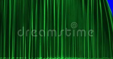 关闭绿色窗帘运动背景，带有色度