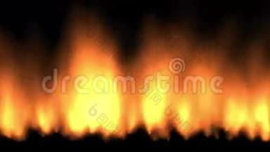 煤气炉，热火燃烧背景，抽象粒子烟雾动力能量。