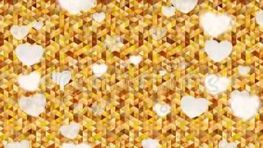情人节心形多角形像素黄金视频动画
