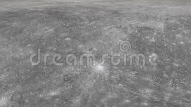 相机在水星表面的高质量旅行。 在愉快的放松背景下。 空间