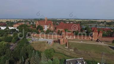 波兰马尔堡的日耳曼秩序城堡，2016年7月，空中观景