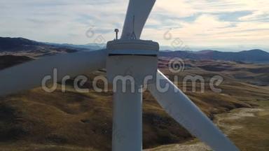 风力发电、涡轮、风车、能源生产的空中景观-绿色技术、清洁和可再生能源
