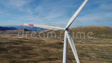 风力发电、涡轮、风车、能源生产的空中景观-绿色技术、清洁和可再生能源