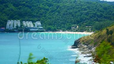4K视频剪辑，最美丽的海景海滩海景在泰国普吉岛