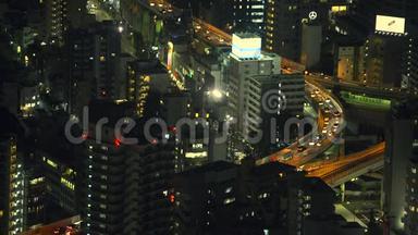 夜间城市景观交通道路运动