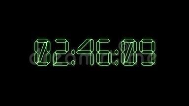 从0到23秒开始的绿色计时器。
