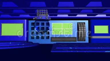 虚拟电视演播室，背景抽象，透明球蓝灰色