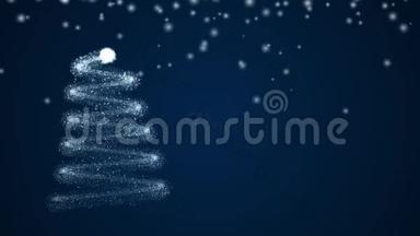 圣诞快乐弗罗赫·韦纳赫滕用德语视频问候。 圣诞树从颗粒开始，从下到上逐渐褪色。 F
