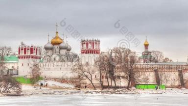 冬季Novodevichy Convent-延时视频