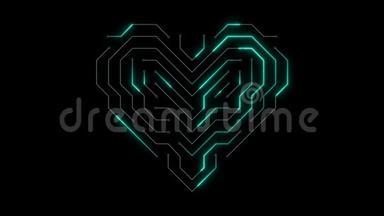 印刷电路板轨道形式的心脏符号