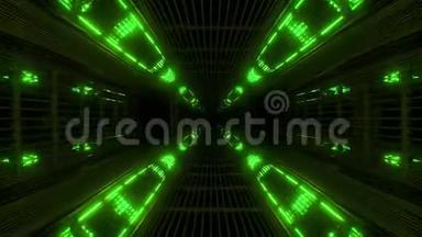 高发光反射抽象星系空间隧道vjloop背景三维渲染