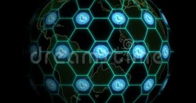 地球被Litecoin现金LCC区块链网络纠缠。 区块链概念