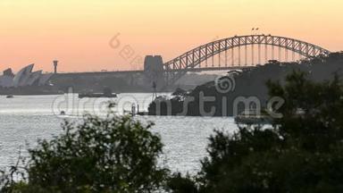 悉尼海港大桥日落黄昏