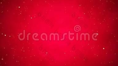 星云红色天空中金色粒子的动画。多云的褐红色夜空中闪烁着星星。