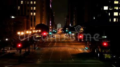 洛杉矶市中心夜间安静街道