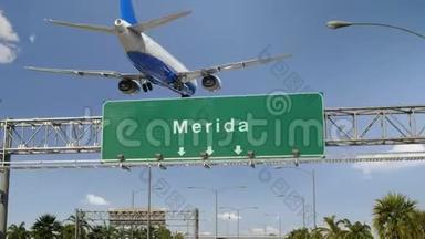 飞机降落梅里达