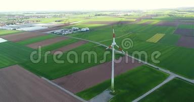 替代能源，风力发电机在现场，风力涡轮机从空气