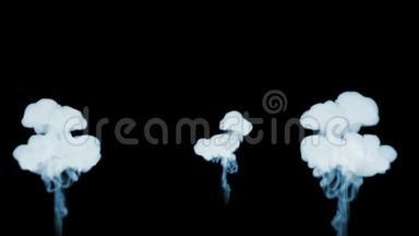 <strong>烟雾</strong>模拟的三维渲染隔离在黑色背景上，用于<strong>烟雾</strong>的视觉效果。 9