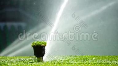 足球或足球场灌溉系统的自动浇草..
