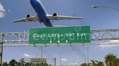 飞机起飞Cay Largo del Su