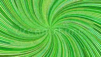 绿色旋转迷幻旋转射线爆发条纹-无缝环