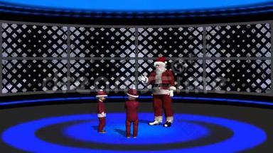 动画舞台图片墙-圣诞快乐-绿色屏幕