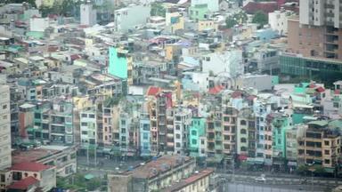 越南西贡胡志明市贫民窟的阿雷亚尔景观