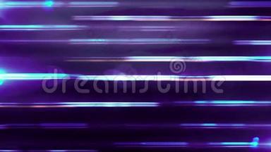 紫色背景上动态彩色光束的抽象动画。 背景动画的运动..