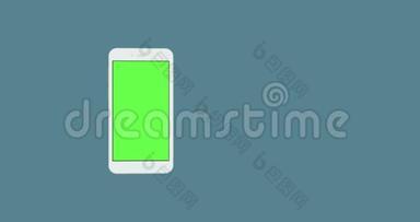 绿色屏幕旋转背景的智能手机