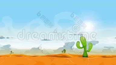 无缝西部沙漠景观动画.