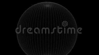 由白点组成的动画抽象球体