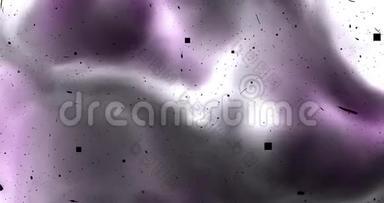 空间中软液体塑料星云的无缝循环4k视频，黑色方块围绕飞行，4k，4096，25fps超真实，空间