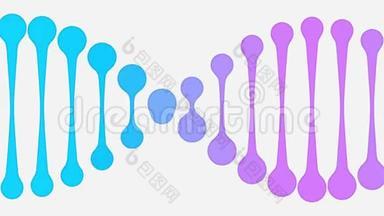 动画紫色和蓝色DNA图标。 概念循环最小动画