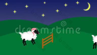 在木栅栏上跳跃的羊