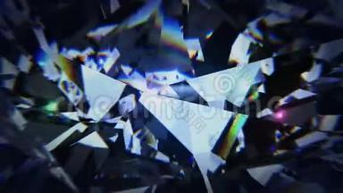 黑色钻石分散镜头。 <strong>金刚石</strong>、石墨和无定形碳的碳酸多晶。 动画动画