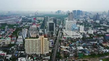 大城市摩天大楼的<strong>俯视图</strong>。 泰国亚洲城市景观。 泰国现代城市的<strong>俯视图</strong>