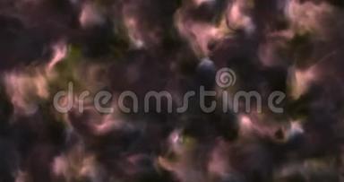 太空星云中暴风雨般柔软蓬松的粉红色和黄色云的4k视频，缓慢移动，形成和溶解，4k，4096p