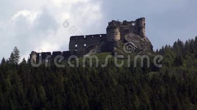 欧洲奥地利中世纪城堡废墟