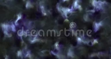 太空星云中暴风雨般柔软蓬松的蓝色和紫色云的4k视频，缓慢移动，形成和溶解，4k，4096p