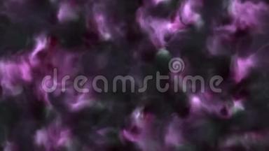 太空星云中暴风雨般柔软蓬松的粉红色和紫色云的4k视频，缓慢移动，形成和溶解，4k，3840p