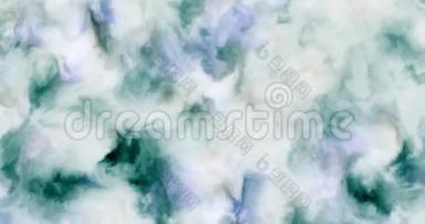 可循环4k视频，乳白色蓝色和紫色云在空间星云中，缓慢移动，形成和溶解，4k，4096p
