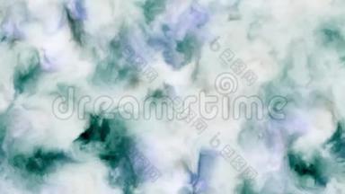 可循环4k视频，乳白色蓝色和紫色云在空间星云中，缓慢移动，形成和溶解，4k，3840p