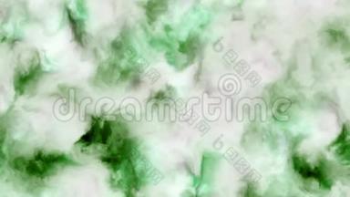 可循环的4k视频，乳白色绿色云在空间星云中，缓慢移动，形成和溶解，4k，3840p，24fps