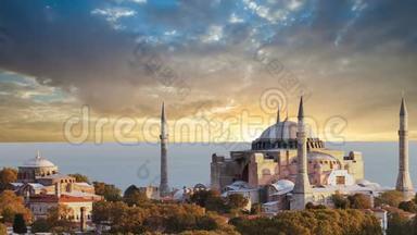 伊斯坦布尔的圣索菲亚。 世界著名的拜占庭建筑纪念碑..