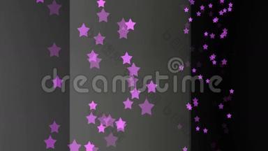 动画，好的视觉，慢移动的粉红色星星粒子在黑色背景上，为科技，空间科学，展示，电影娱乐，CE。