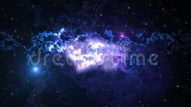 空间动画背景与星云，恒星.. 银河系、银河系和星云