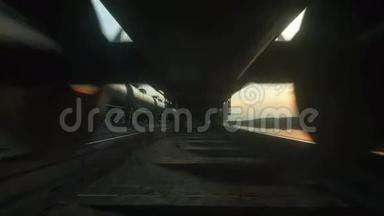 货运列车油轮。 对<strong>抗日</strong>出。 真实的电影4k动画。